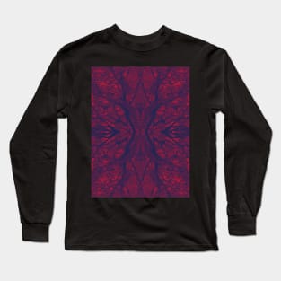 Red and blue branching pattern Long Sleeve T-Shirt